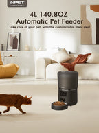 NPET 4L Smart Automatic Pet Feeder with Stainless Steel Bowl
