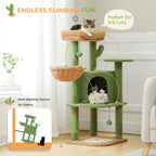 42 inch Cactus Cat Tree Tower with Sisal Posts, Hammock and Large Condo