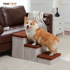 3-Tier Foldable Pet Stairs with Storage - Non-Slip Steps for Small Dogs and Cats