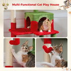 72 inch Christmas Cat Tree Tower - Large Multi-Level Condo with Sisal Posts