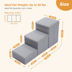 3-Tier Foldable Pet Stairs with Storage - Non-Slip Steps for Small Dogs and Cats
