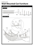 39.4" Wall-Mounted Cat Bridge with Sisal Rope Steps