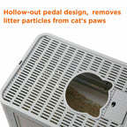 Foldable Cat Litter Box with Front Entry and Top Exit - Includes Massager and Scoop