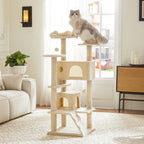 54" Multi-Level Cat Tree Tower with Sisal Scratching Posts