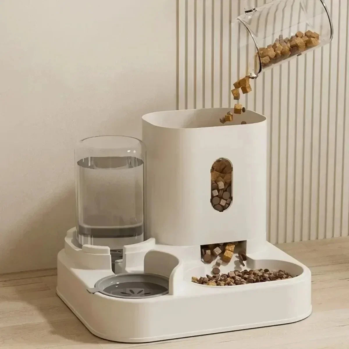 Automatic Pet Feeder and Water Fountain - Large Capacity Dual Bowl System