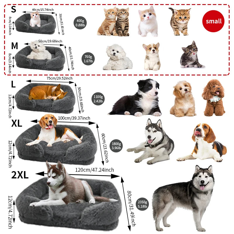 Orthopedic Dog Bed for Large Dogs - Egg Crate Foam with Removable Plush Cover