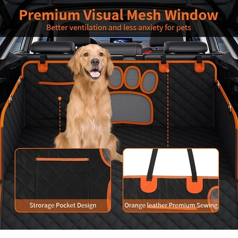 Heavy Duty Waterproof Dog Car Seat Cover - Hammock Style with Side Flaps
