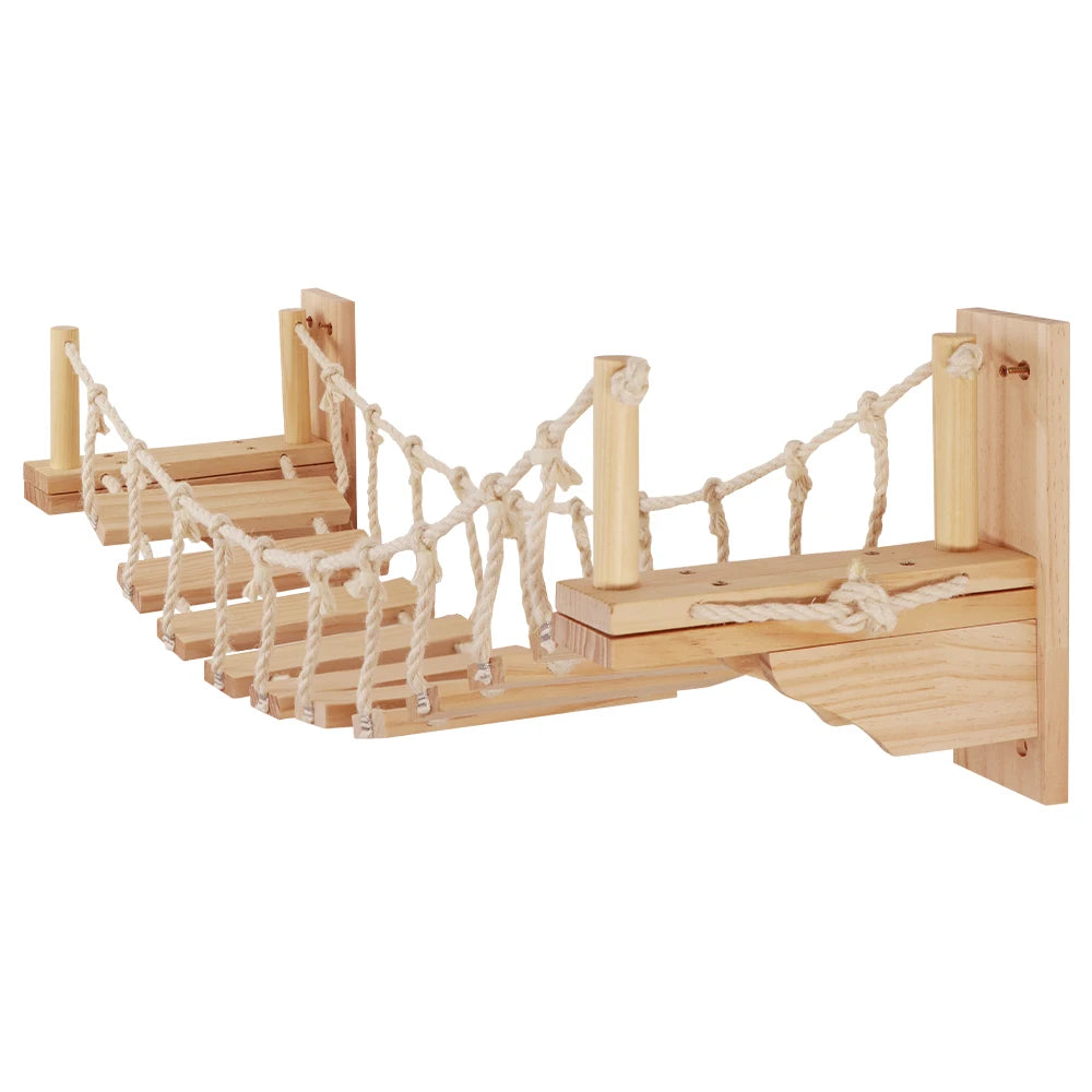 39.4" Wall-Mounted Cat Bridge with Sisal Rope Steps