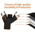 Heavy Duty Waterproof Dog Car Seat Cover - Hammock Style with Side Flaps