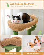 42 inch Cactus Cat Tree Tower with Sisal Posts, Hammock and Large Condo