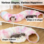 Plush Cat Tunnel Bed - 2-in-1 Play and Sleep Design