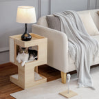 Modern 3-Level Cat Tree with Scratching Pads and Removable Cushion