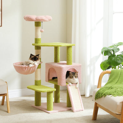 Flower Cat Tree - 5-Level Tower with Sisal Posts and Hammock