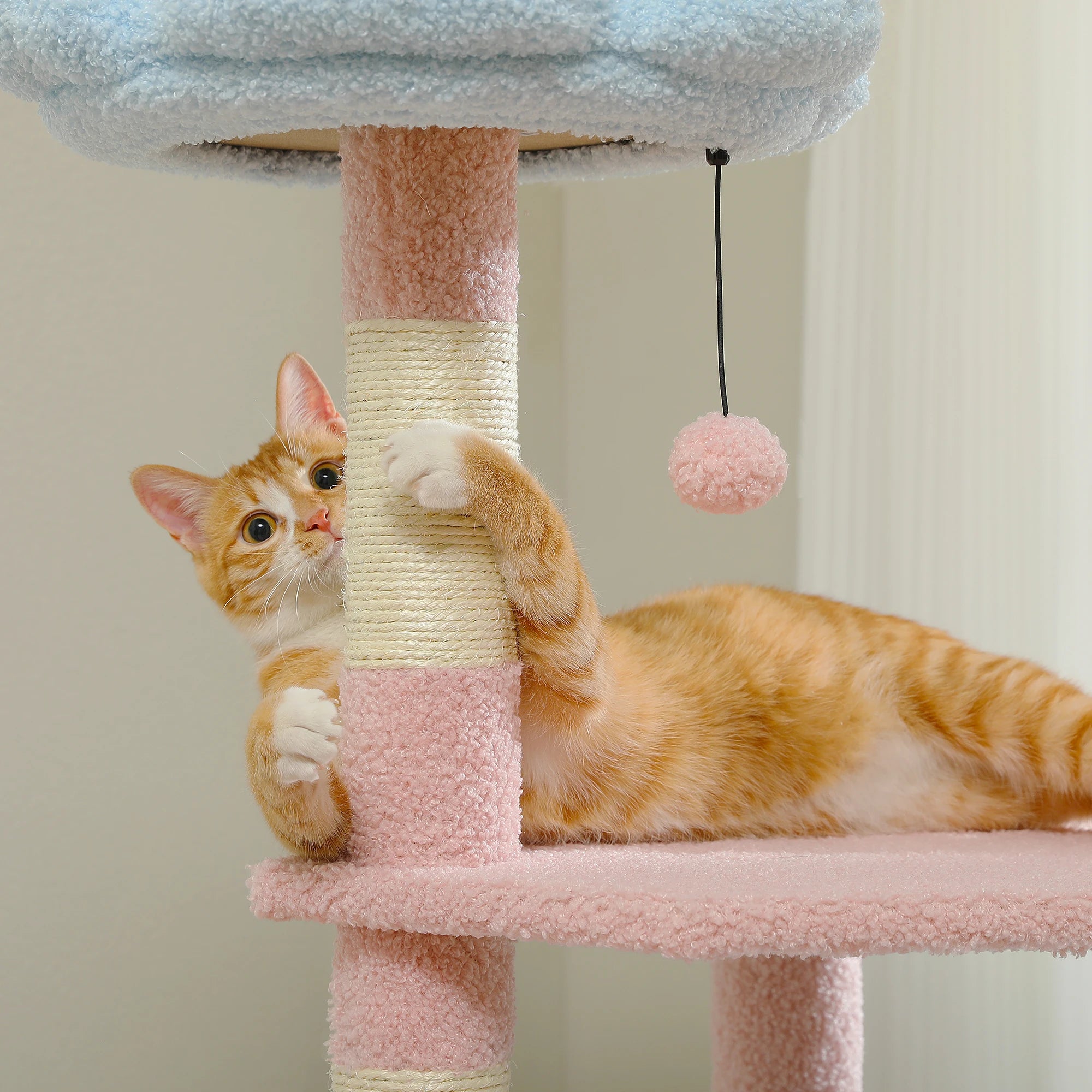 Flower Cat Tree - 5-Level Tower with Sisal Posts and Hammock