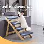 2-in-1 Wooden Pet Steps and Ramp - Foldable Design for Small to Large Pets