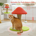 Mushroom Cat Scratching Post with Sisal and Pompom Toys