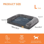 Orthopedic Memory Foam Dog Bed - Extra Large Sofa Style with Waterproof Removable Cover