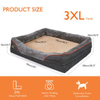 Jumbo Orthopedic Dog Bed - Memory Foam Sofa with Waterproof Removable Cover