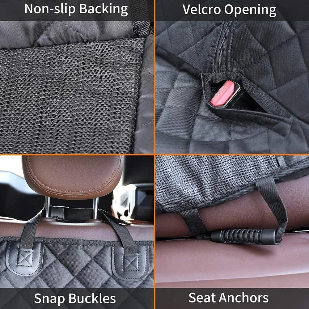 Dog Back Seat Cover Waterproof - Non-Slip Bench Protector for Cars