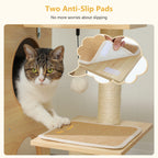 Modern Wooden Cat Tree with Capsule Nest and 2-Floor Condo
