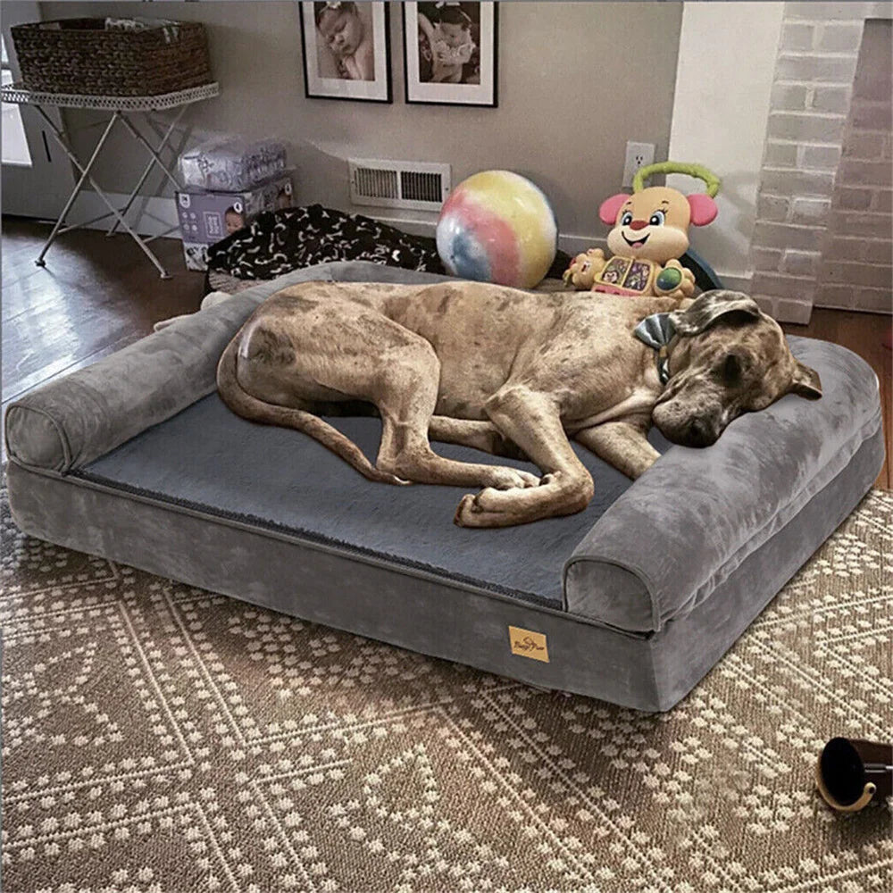 Orthopedic Memory Foam Dog Bed - Extra Large Sofa Style with Waterproof Removable Cover
