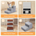 3-Tier Foldable Pet Stairs with Storage - Non-Slip Steps for Small Dogs and Cats