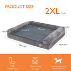 Orthopedic Memory Foam Dog Bed - Extra Large Sofa Style with Waterproof Removable Cover