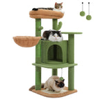 42 inch Cactus Cat Tree Tower with Sisal Posts, Hammock and Large Condo