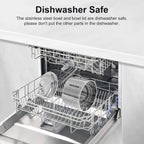 Stainless Steel Cat Water Fountain - 1.5L with LED Window and Dishwasher Safe Design