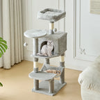 44 inch Multi-Level Cat Tree Tower with Natural Sisal Scratching Posts