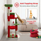 72 inch Christmas Cat Tree Tower - Large Multi-Level Condo with Sisal Posts