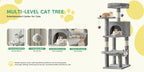 44 inch Multi-Level Cat Tree Tower with Natural Sisal Scratching Posts