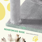 44 inch Multi-Level Cat Tree Tower with Natural Sisal Scratching Posts