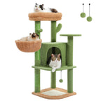 42 inch Cactus Cat Tree Tower with Sisal Posts, Hammock and Large Condo