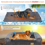 Orthopedic Memory Foam Dog Bed - Extra Large Sofa Style with Waterproof Removable Cover
