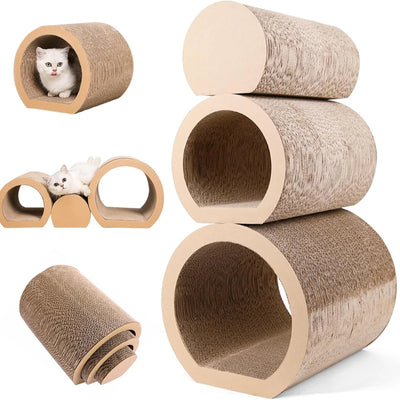3-in-1 Reversible Cat Scratching Lounge - Cardboard Scratcher