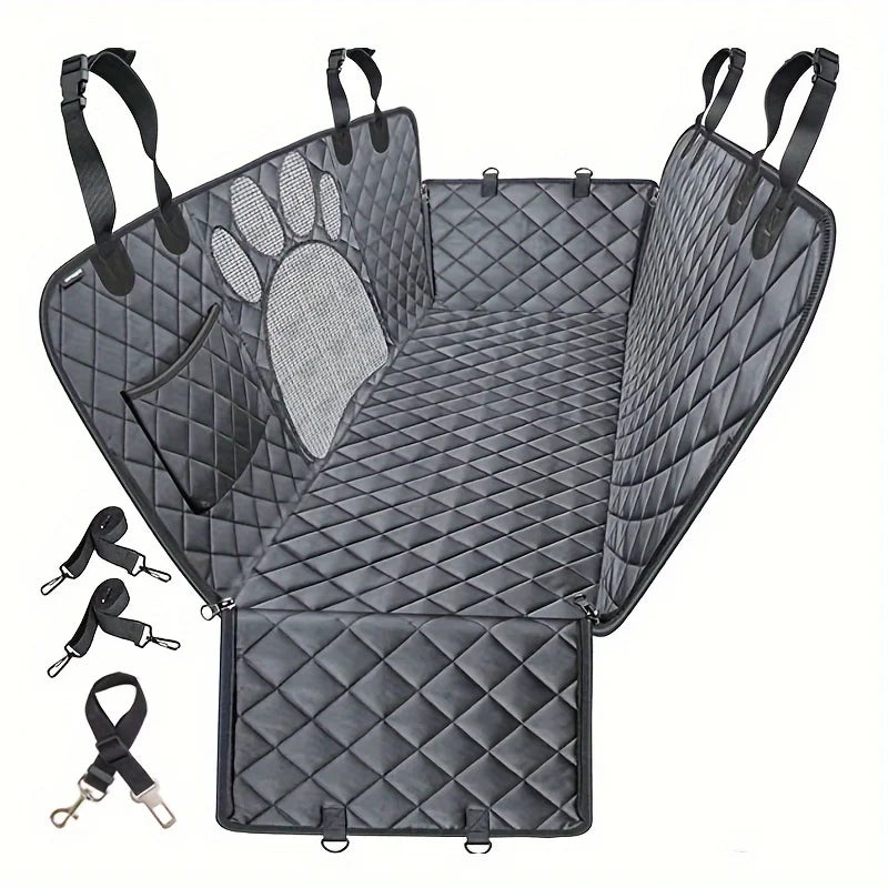 Heavy Duty Waterproof Dog Car Seat Cover - Hammock Style with Side Flaps