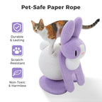 Bunny Cat Scratching Post - Large Paper Rope Ball Tower