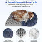 Orthopedic Dog Bed for Large Dogs - Egg Crate Foam with Removable Plush Cover