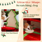 72 inch Christmas Cat Tree Tower - Large Multi-Level Condo with Sisal Posts