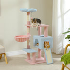 Flower Cat Tree - 5-Level Tower with Sisal Posts and Hammock