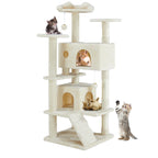 54" Multi-Level Cat Tree Tower with Sisal Scratching Posts