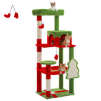 72 inch Christmas Cat Tree Tower - Large Multi-Level Condo with Sisal Posts