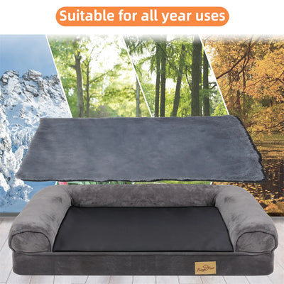 Orthopedic Memory Foam Dog Bed - Extra Large Sofa Style with Waterproof Removable Cover