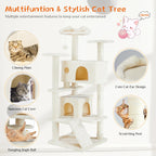 54" Multi-Level Cat Tree Tower with Sisal Scratching Posts