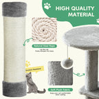 44 inch Multi-Level Cat Tree Tower with Natural Sisal Scratching Posts