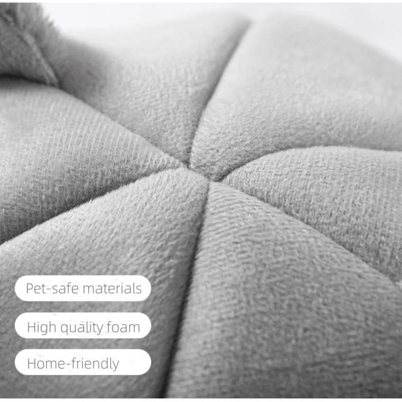 Cat Ears Hooded Pet Bed - Warm Plush Cave for Small to Large Cats