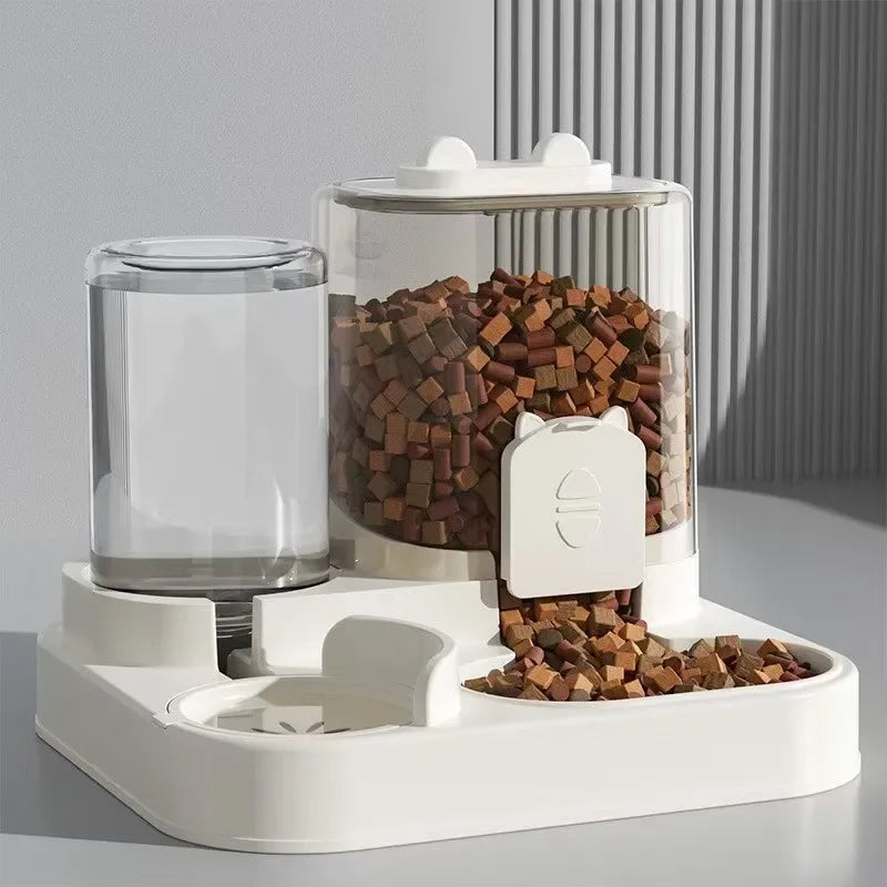 Automatic Pet Feeder and Water Fountain - Large Capacity Dual Bowl System