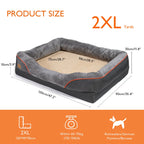 Jumbo Orthopedic Dog Bed - Memory Foam Sofa with Waterproof Removable Cover