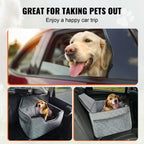 Dog Car Booster Seat - Sofa-Style Travel Bed for Medium to Large Dogs up to 55 lbs